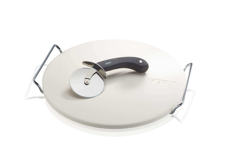 GEFU DARIOSO Zestaw: Nóż do pizzy + kamień ze stojakiem okrągły