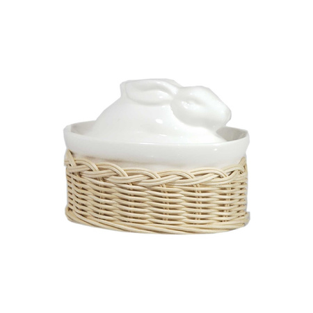 LA PORCELLANA BIANCA MIDOLLINO Wiklinowy kosz na naczynie do zapiekania królik 10 x 7 cm