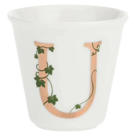 LA PORCELLANA BIANCA UNICO Filiżanka z łyżeczką 75 ml, Wzór U