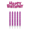 PME Świeczki różowe Happy Birthday (16 sztuk) różowy