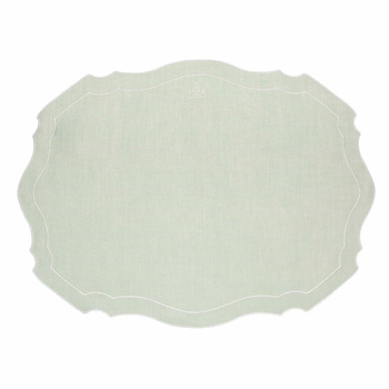 LA PORCELLANA BIANCA Nowoczesna podkładka na stół 48x33 cm, miętowy