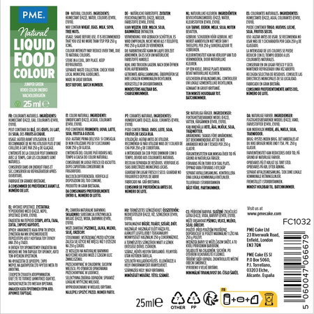 PME Naturalny barwnik spożywczy w płynie 25 ml zielony