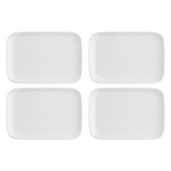 LA PORCELLANA BIANCA ESSENZIALE NEW AGE Zestaw 4 tac prostokątnych 30 x 22 cm