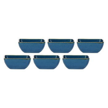 ROSE&TULIPANI CONCERTO BLU AVIO Zestaw 6 kwadratowych miseczek 8 cm