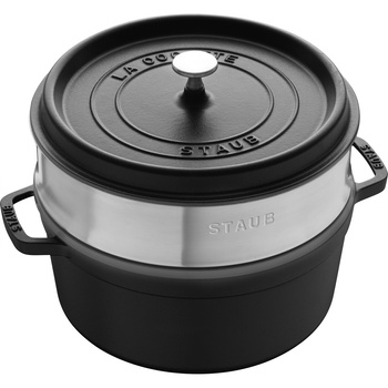 STAUB LA COCOTTE Garnek żeliwny okrągły z wkładem 5.2 ltr, czarny