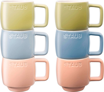 STAUB SERVING Zestaw 6 kubków ceramicznych - Wielokolorowy, 100 ml