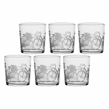 LA PORCELLANA BIANCA BABILA Zestaw 6 szklanek z grubym dnem rower 350 ml