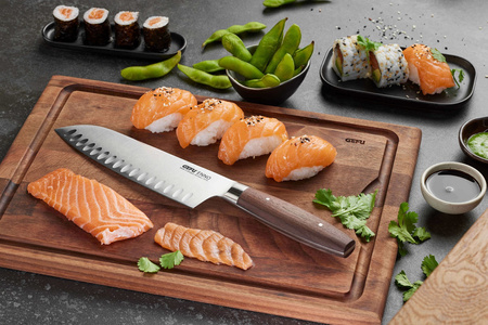 GEFU ENNO Nóż Santoku z rowkami 18 cm