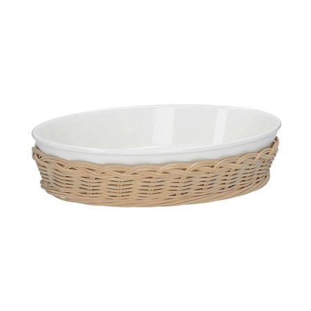 LA PORCELLANA BIANCA MIDOLLINO Wiklinowy kosz na owalne naczynie do zapiekania 30 cm