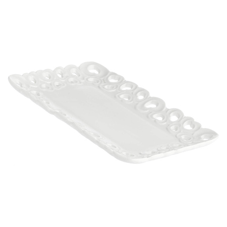 LA PORCELLANA BIANCA VALENTINO Zdobiona taca do serwowania 20 x 13 cm