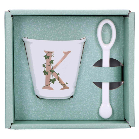 LA PORCELLANA BIANCA UNICO Filiżanka z łyżeczką 75 ml, Wzór K