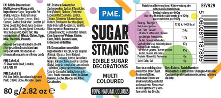 PME Wielokolorowa dekoracyjna posypka cukrowa 80 g
