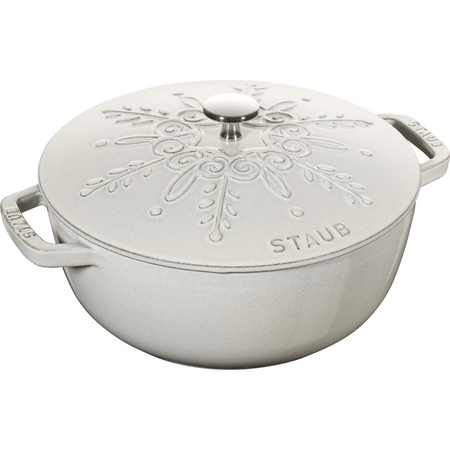 STAUB SPECIAL COCOTTE Garnek żeliwny okrągły snowflake 3.6 ltr, truflowy