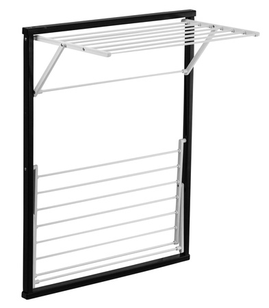 ARREDAMENTI KLAUS Suszarka na pranie na kaloryfer - 89 x 68 cm, Czarny