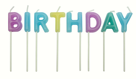 PME Świeczki urodzinowe Happy Birthday pastelowe
