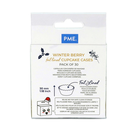 PME Papilotki do babeczek Świąteczna jemioła (30 sztuk)