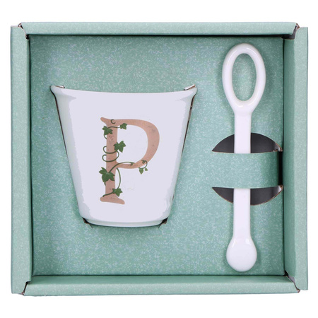 LA PORCELLANA BIANCA UNICO Filiżanka z łyżeczką 75 ml, Wzór P