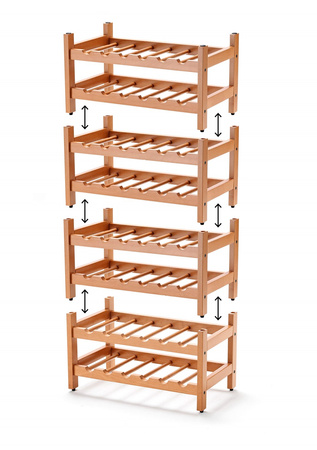 ARREDAMENTI BIRELLONE 12 Stojak na butelki - 49 x 29 cm, Brązowy