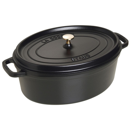 STAUB LA COCOTTE Garnek żeliwny owalny 8 ltr, czarny
