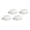 LA PORCELLANA BIANCA ESSENZIALE Zestaw 4 filiżanek ze spodkiem 350 ml