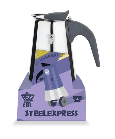 PEZZETTI STEELEXPRESS Stalowa kawiarka indukcyjna (6 filiżanek) - Srebrny