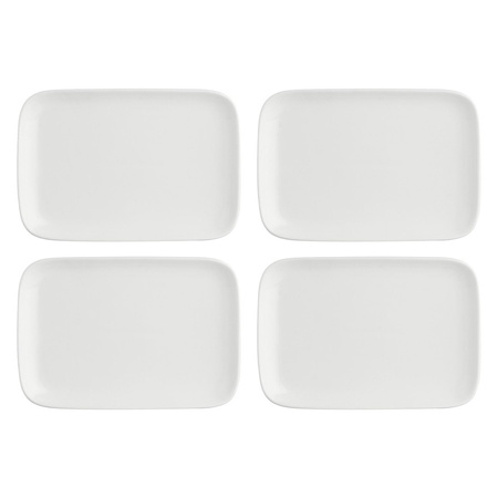 LA PORCELLANA BIANCA ESSENZIALE NEW AGE Zestaw 4 tac prostokątnych 22 x 15 cm