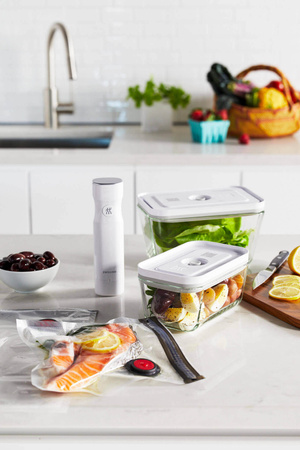 ZWILLING FRESH & SAVE Szklany pojemnik prostokątny 2 ltr, szary