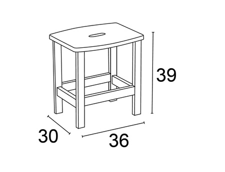 ARREDAMENTI NELLO Stolik z siedziskiem - 36 x 30 cm, brązowy