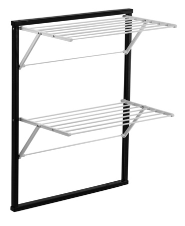 ARREDAMENTI KLAUS Suszarka na pranie na kaloryfer - 89 x 68 cm, Czarny