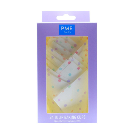PME Papilotki tulipanowe do muffinek - motyw groszki (24 sztuki)