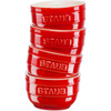 STAUB XS-MINIS Zestaw 4 ramekinów okrągłych 9 cm, czerwony
