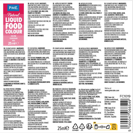 PME Naturalny barwnik spożywczy w płynie 25 ml różowy