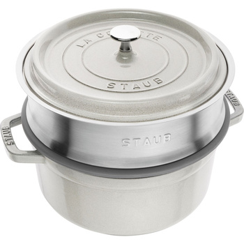 STAUB LA COCOTTE Garnek żeliwny okrągły z wkładem 3.8 ltr truflowy