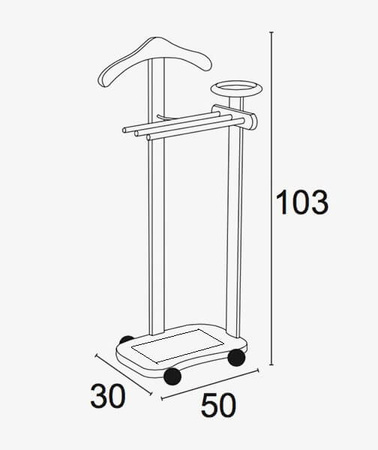 ARREDAMENTI ANTIMO Stojak na ubrania i garnitury - 44 x 35 cm, Biały