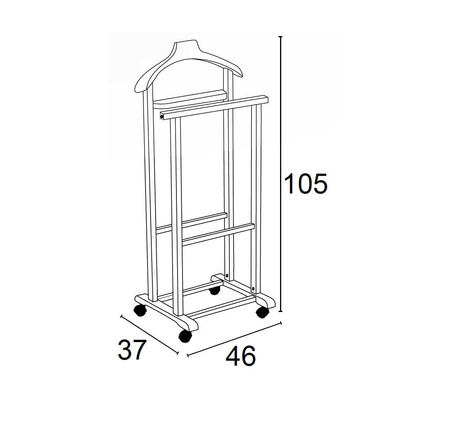 ARREDAMENTI MIRANO Wieszak do sypialni - 105 x 46 cm, biały