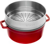 STAUB LA COCOTTE Garnek żeliwny okrągły z wkładem 5.2 ltr, czerwony