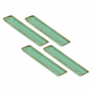 ROSE&TULIPANI CONCERTO VERDE ACQUA Zestaw 4 tac prostokątnych 32 x 8 cm