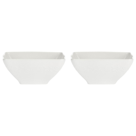 LA PORCELLANA BIANCA FLORENTINA Zestaw 2 misek kwadratowych głębokich 22 cm