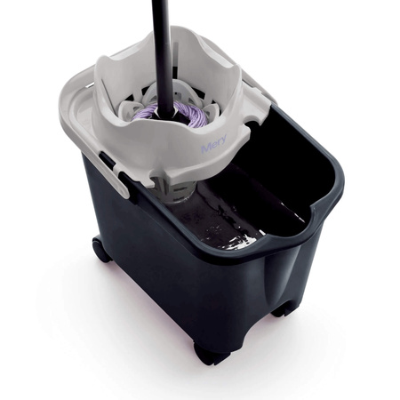 MERY Prostokątne wiadro na kółkach 14 ltr z wyciskaczem