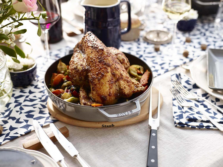 STAUB Patelnia żeliwna z dwoma uchwytami 26 cm, grafitowy