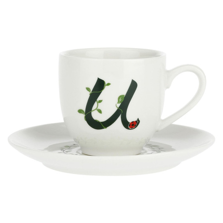 LA PORCELLANA BIANCA SOLOTUA Filiżanka ze spodkiem 90 ml, Wzór U