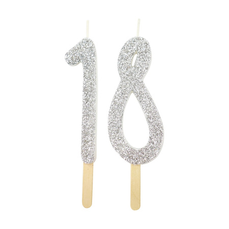 PME Świeczka cyfra 1, srebrny