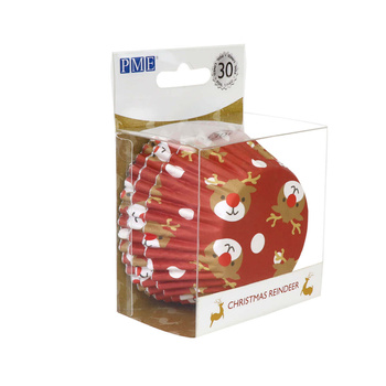 PME Papilotki na babeczki Świąteczny Renifer (30 sztuk)