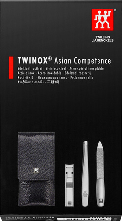 ZWILLING TWINOX Zestaw do manicure - czarne skórzane etui, 3 elementy