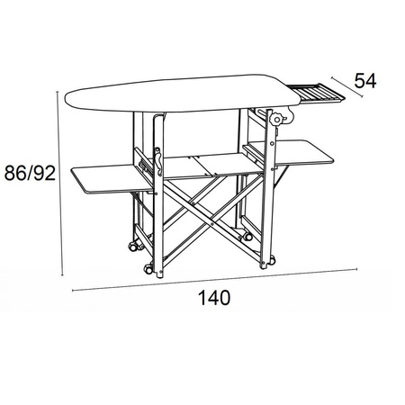 ARREDAMENTI BRAVO Deska do prasowania - 140 x 54 cm, Brązowy