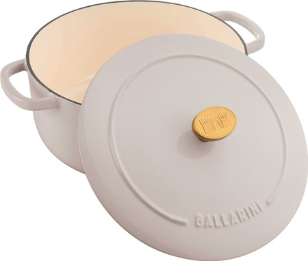 BALLARINI BELLAMONTE Garnek żeliwny okrągły 7 ltr, kość słoniowa