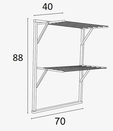 ARREDAMENTI KLAUS Suszarka na pranie na kaloryfer - 89 x 68 cm, Brązowy