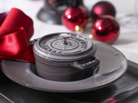 STAUB MINI COCOTTE Mini garnek żeliwny okrągły 250 ml, grafitowy