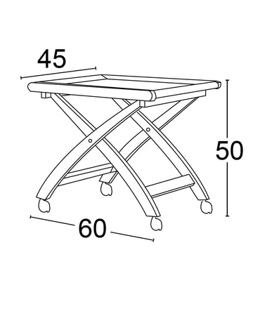 ARREDAMENTI BILLY Wózek serwisowy - 60 x 45 cm, brązowy
