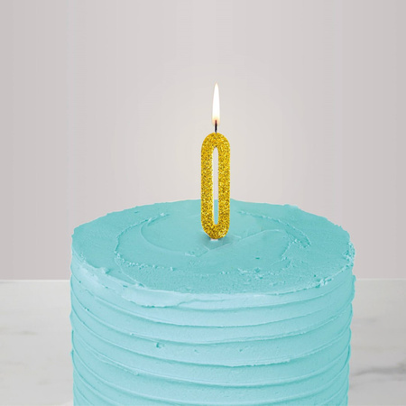 PME Świeczka cyfra 0, złoty